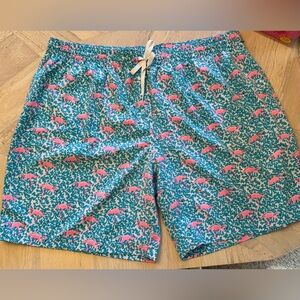 Chubbies Flamingo Swim Trunks 3X Men's XXXL Elastic Waist Drawstring Neon